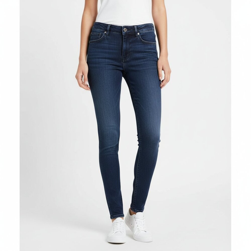 PRANA Size 28 Blue Stretch Denim Jeans Straight Leg Organic Cotton